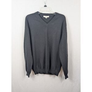 Turnbury V-Neck Cashmere Sweater Black Men's Size XL